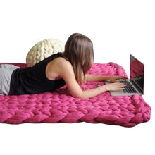 Load image into Gallery viewer, Handmade Chunky Knit Blanket