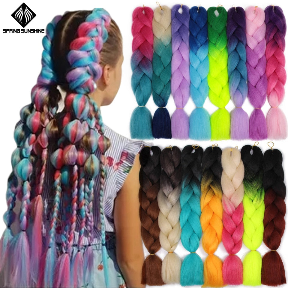 Spring sunshine 24 inch Jumbo Braids Long